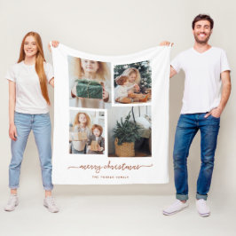 Modernes Vier-Foto Collage Fleece Blanket
