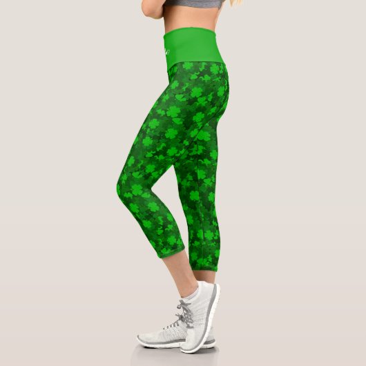 Modernes Vierblättriges Kleeblatt Capri Leggings (Links)