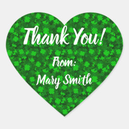 Modernes Vierblättriges Kleeblatt Herz-Aufkleber