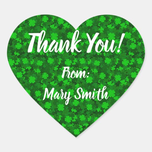 Modernes Vierblättriges Kleeblatt Herz-Aufkleber (Vorderseite)