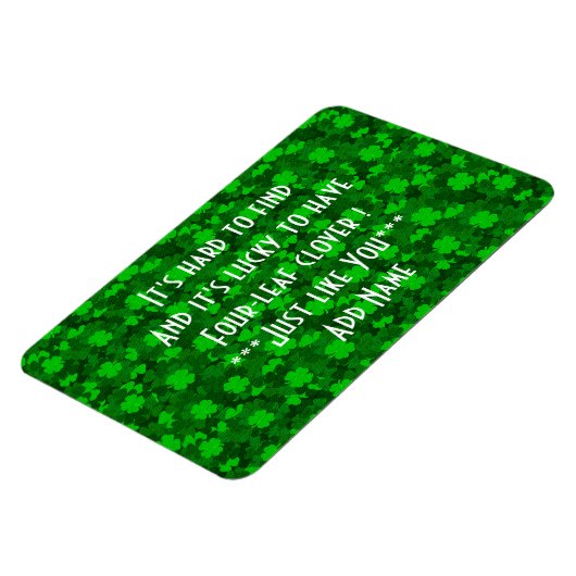 Modernes Vierblättriges Kleeblatt Magnet (Linke Seite)