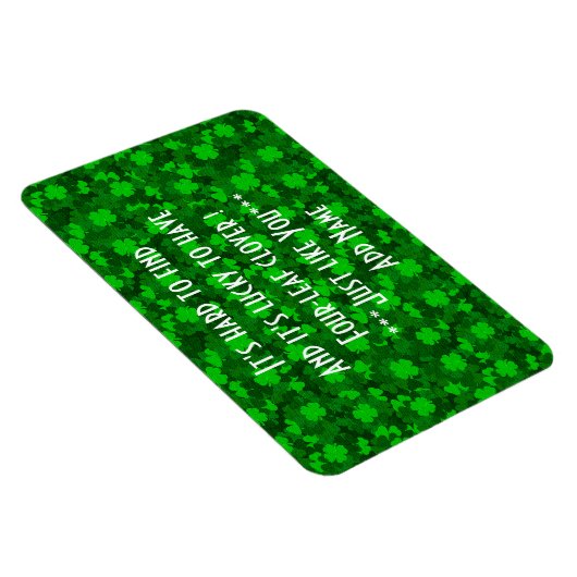 Modernes Vierblättriges Kleeblatt Magnet (Rechte Seite)