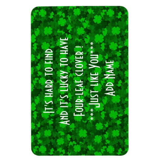 Modernes Vierblättriges Kleeblatt Magnet (Vertikal)