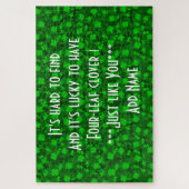 Modernes Vierblättriges Kleeblatt Puzzle (Vertikal)