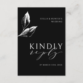 Modernes Viktorianisches monochromes Hochzeitsszen Begleitkarte