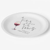 Modernes Vino Before Vows Hen Party Pappteller (Schrägansicht)