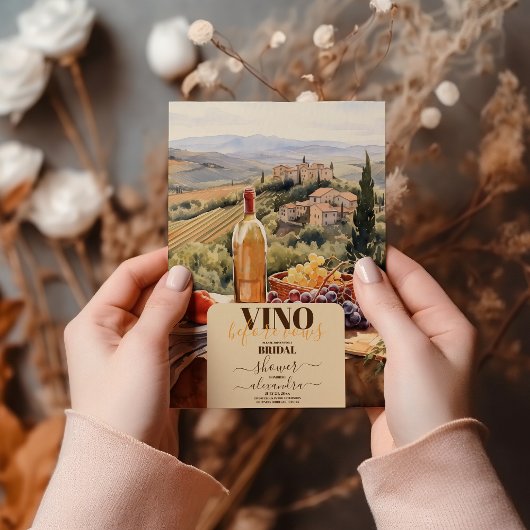 Modernes Vino vor Vows Brautparty Einladung