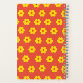 Modernes Vintag-gelborange-Blume-Monogramm Notizblock (Rückseite)
