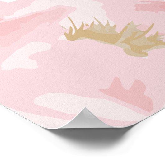 Modernes Vintag rosa Blumenbanner Poster (Ecke)