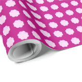 Modernes Vintag rosa Blumenmuster Mitte des Jahrhu Geschenkpapier (Rolleneckpunkt)