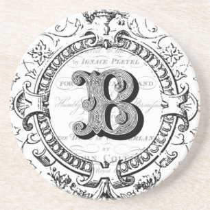 Modernes vintage-französisches Monogramm Buchstabe Untersetzer