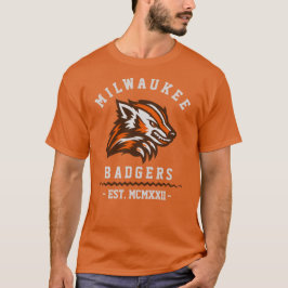 Modernes Vintage Milwaukee Badgers Orange Est. T-Shirt
