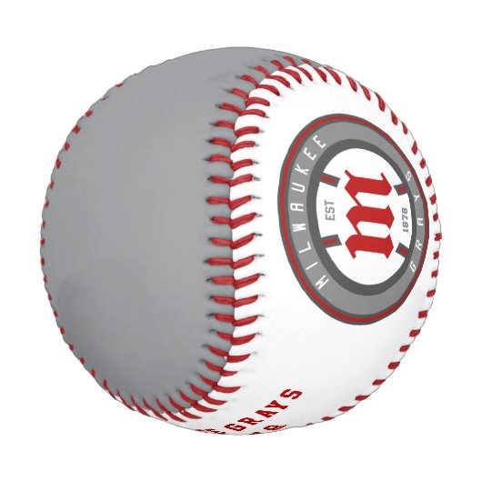 Modernes Vintage Milwaukee Grays Tribute Baseball (Schrägansicht)
