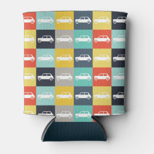 Modernes Vintage-Schachbrett Mini Cooper Dosenkühler