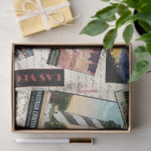 Modernes Vintage Travel USA Dekopapier Seidenpapier (Geschenk)