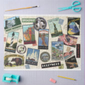 Modernes Vintage Travel USA Dekopapier Seidenpapier (Basteln)