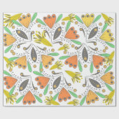Modernes, Vintages, abstraktes, blumenfarbenes Ges Geschenkpapier (Flach)