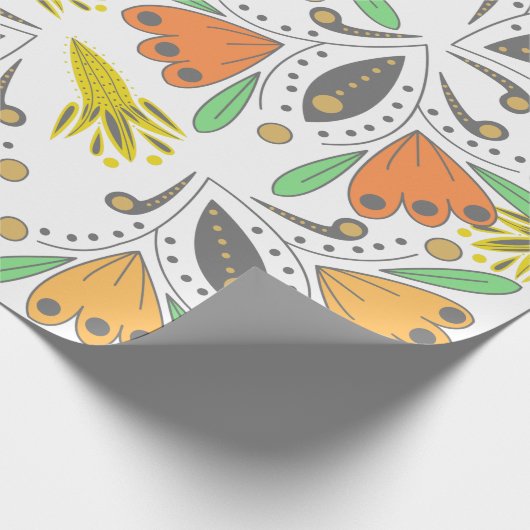 Modernes, Vintages, abstraktes, blumenfarbenes Ges Geschenkpapier (Ecke)