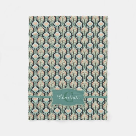 Modernes, Vintages Abstraktes Muster Fleecedecke (Vorderseite)