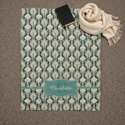 Modernes, Vintages Abstraktes Muster Fleecedecke