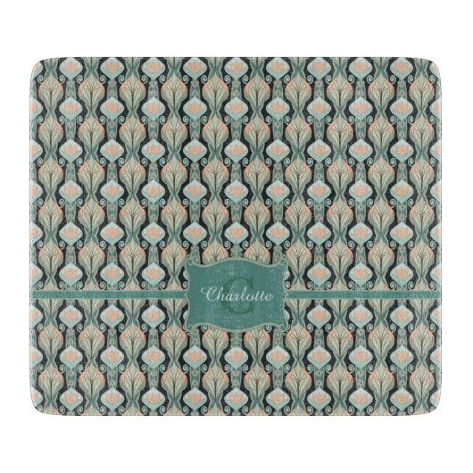 Modernes, Vintages Abstraktes Muster Schneidebrett (Vorderseite)