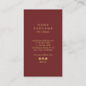 Modernes Vintages ArtDeco Goldvertikale Visitenkarte (Rückseite)