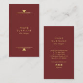 Modernes Vintages ArtDeco Goldvertikale Visitenkarte (Vorne/Hinten)