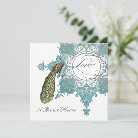 Modernes Vintages Barockbaumhaus Brautparty Einladung (Stehend Vorderseite)