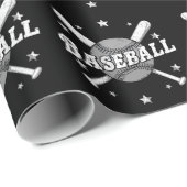 Modernes Vintages Baseball Geschenkpapier (Rolleneckpunkt)