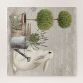 Modernes Vintages Bauernhof-Bunny-Puzzle Puzzle (Horizontal)