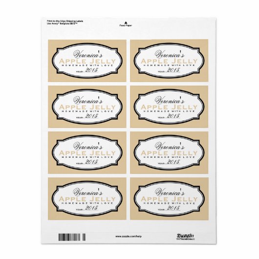 MODERNES VINTAGES BEIGE | PERSONALISIERTER STICKER (Vorne)