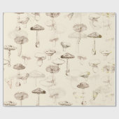 Modernes Vintages Beige-Pilzmuster Geschenkpapier (Flach)