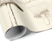 Modernes Vintages Beige-Pilzmuster Geschenkpapier (Rolleneckpunkt)