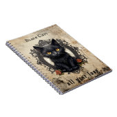 Modernes Vintages Black Cat Alt Paper - kundenspez Notizblock (Rechte Seite)