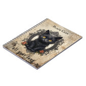 Modernes Vintages Black Cat Alt Paper - kundenspez Notizblock (Linke Seite)