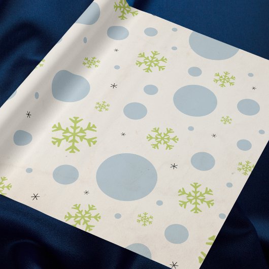 Modernes Vintages Blau- und Grünes Weihnachtsmuste Geschenkpapier