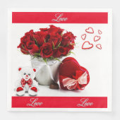 Modernes Vintages Blumenpapier-Abendessen Napkins Serviette (Vorderseite)