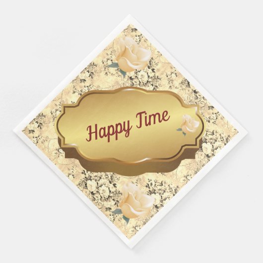 Modernes Vintages Blumenpapier-Abendessen Napkins Serviette (Ecke)