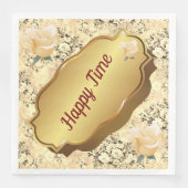 Modernes Vintages Blumenpapier-Abendessen Napkins Serviette (Vorderseite)