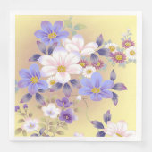 Modernes Vintages Blumenpapier-Abendessen Napkins Serviette (Vorderseite)