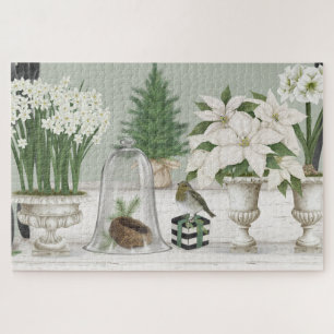 Modernes Vintages Blumenpuzzle Puzzle
