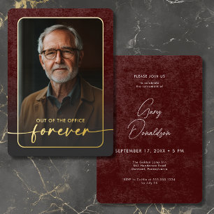 Modernes Vintages Burgund-Foto-Renting-Party Folieneinladung