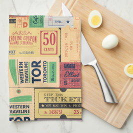 Modernes Vintages Cenima Ticket Klassisches Retro Geschirrtuch