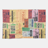Modernes Vintages Cenima Ticket Klassisches Retro Geschirrtuch (Horizontal)
