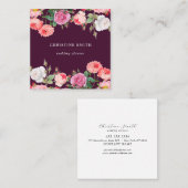 Modernes Vintages, einfaches Blumengeschäft Quadratische Visitenkarte (Vorne/Hinten)