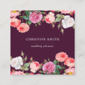 Modernes Vintages, einfaches Blumengeschäft Quadratische Visitenkarte (Vorderseite)