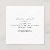 Modernes Vintages, einfaches Blumengeschäft Quadratische Visitenkarte (Rückseite)