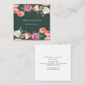 Modernes Vintages, einfaches Blumengeschäft Quadratische Visitenkarte (Vorne/Hinten)