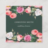 Modernes Vintages, einfaches Blumengeschäft Quadratische Visitenkarte (Vorderseite)