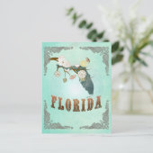Modernes Vintages Florida Staat Map - Türkisblau Postkarte (Stehend Vorderseite)